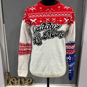 DC Comics Harley Quinn Red and Blue Crewneck Sweater
Daddy’s lil monster